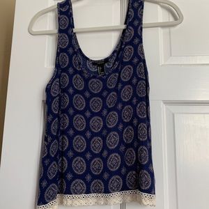Blue & White Flowy Tank Top!
